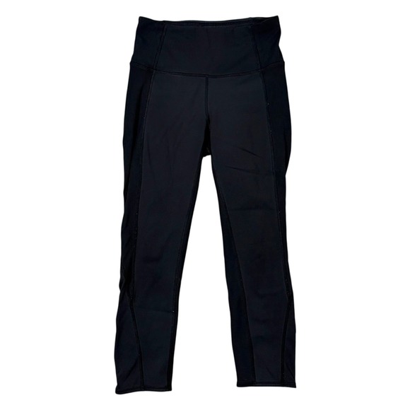 Lululemon Women's Run Inspire Crop II‎ Leggings Black Size 6 Zip Ankle Gym - Picture 3 of 10